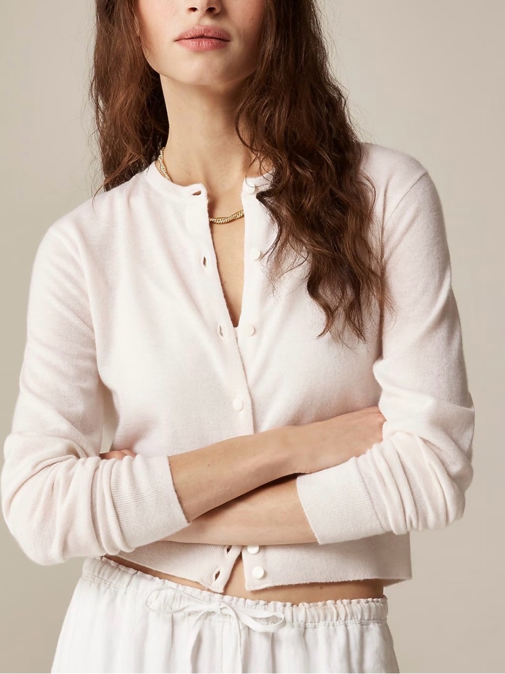 J.Crew Featherweight 100% Cashmere
Cardigan Sweater Women’s M Button Front Crop